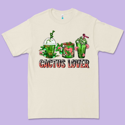 Cactus Lover Cactus Coffee Cups Premium Tee Designed By Fadigitalartstudio