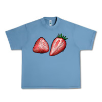 Pebble Blue strawberries Urban Heavy Tee - BundleAndBundleShop