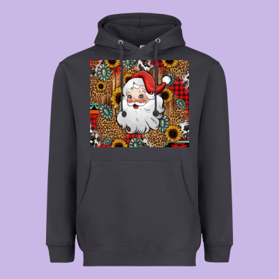 Western Santa Claus Heavyweight Hoodie Designed By Jasminsmagicworld