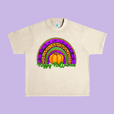 Happy Halloween Rainbow Urban Heavy Tee Designed By Jasminsmagicworld