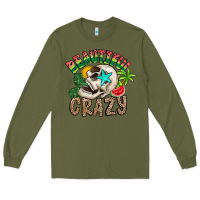 Army Green Beautiful Crazy Summer Long Sleeve Tee - CowhideDigitalArt