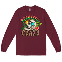 Burgundy Beautiful Crazy Summer Long Sleeve Tee - CowhideDigitalArt