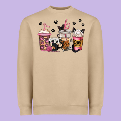 Cat Mom Coffee Heavyweight Sweatshirt Designed By Jasminsmagicworld