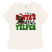 Bone Santa's Little Yelper Ladies Tee - FaDigitalArtStudio
