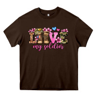 Chocolate Brown love my soldier olivia Heavy Core Tee - OliviaCreatesArt