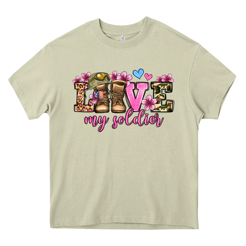 Love My Soldier Olivia Heavy Core Tee by OliviaCreatesArt | Teevron