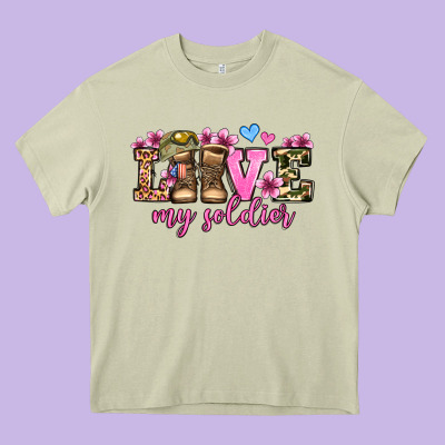 Love My Soldier Olivia Heavy Core Tee Designed By Oliviacreatesart