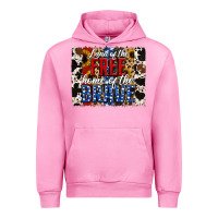 Fuchsia Pink land of the free  th of july brushstroke Urban Hoodie - Jasminsmagicworld