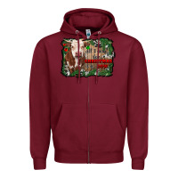Burgundy all i want for christmas is a cow cowhide Zipper Hoodie - RanaPortraitStore