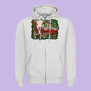 All I Want For Christmas Is A Cow Cowhide Zipper Hoodie Designed By Ranaportraitstore