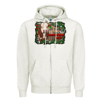 Oatmeal Heather all i want for christmas is a cow cowhide Zipper Hoodie - RanaPortraitStore