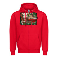 Red all i want for christmas is a cow cowhide Zipper Hoodie - RanaPortraitStore