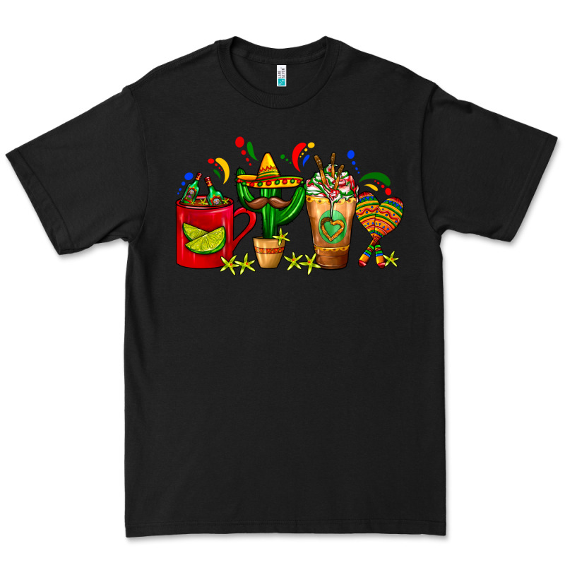 Mexico Coffee Cups With Cactus Sombrero And Maraca Premium Tee by FaDigitalArtStudio | Teevron
