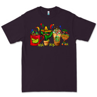 Plum Mexico Coffee Cups With Cactus Sombrero And Maraca Premium Tee - FaDigitalArtStudio