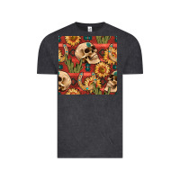 Vintage Black western skull aztec seamless pattern Vintage Tee - BundleAndBundleShop