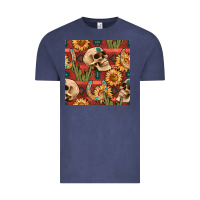 Vintage Denim western skull aztec seamless pattern Vintage Tee - BundleAndBundleShop
