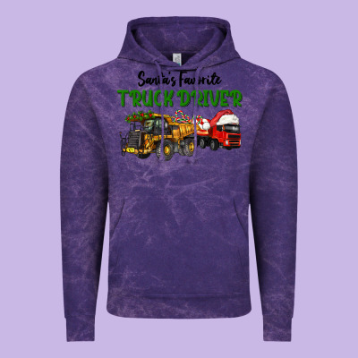 Santa's Favorite Truck Driver Vintage Hoodie Designed By Lillyallendesigns