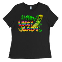 Black Hey lucky lady flip phone Ladies Tee - FaDigitalArtStudio