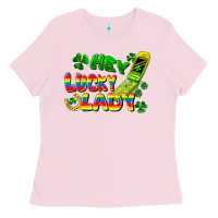 Bubblegum Pink Hey lucky lady flip phone Ladies Tee - FaDigitalArtStudio