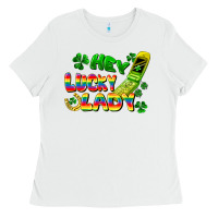 White Hey lucky lady flip phone Ladies Tee - FaDigitalArtStudio