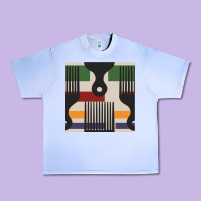 Afro Comb Seamless Pattern Urban Heavy Tee Designed By Bundleandbundleshop