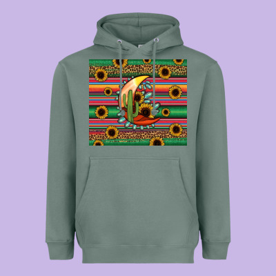 Western Desert Moon Heavyweight Hoodie Designed By Jasminsmagicworld