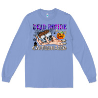 Colony Blue Dead Inside Caffeinated Long Sleeve Tee - CowhideDigitalArt
