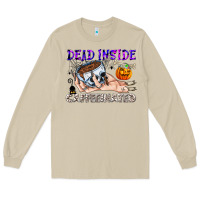 Mushroom Dead Inside Caffeinated Long Sleeve Tee - CowhideDigitalArt