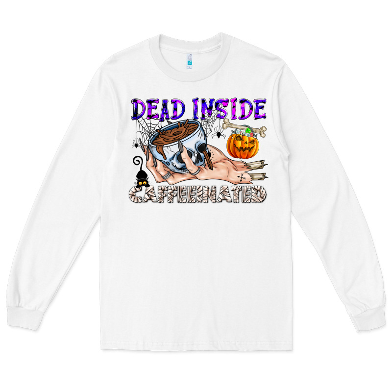 Dead Inside Caffeinated Long Sleeve Tee by CowhideDigitalArt | Teevron