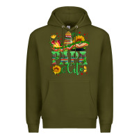 Army Green papa cito with sunflowers and sombrero Premium Hoodie - Artiststas