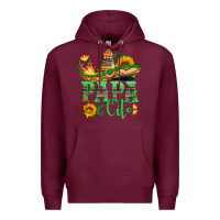 Burgundy papa cito with sunflowers and sombrero Premium Hoodie - Artiststas