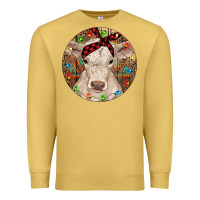 Antique Gold Christmas Charolais Calf Baby Cow Premium Sweatshirt - RanaPortraitStore