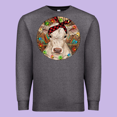 Christmas Charolais Calf Baby Cow Premium Sweatshirt Designed By Ranaportraitstore