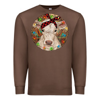 Chestnut Christmas Charolais Calf Baby Cow Premium Sweatshirt - RanaPortraitStore