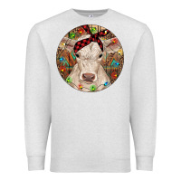 Oatmeal Heather Christmas Charolais Calf Baby Cow Premium Sweatshirt - RanaPortraitStore