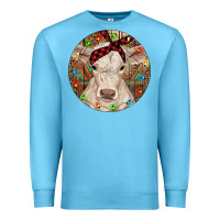 Ocean Blue Christmas Charolais Calf Baby Cow Premium Sweatshirt - RanaPortraitStore