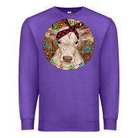 Purple Christmas Charolais Calf Baby Cow Premium Sweatshirt - RanaPortraitStore