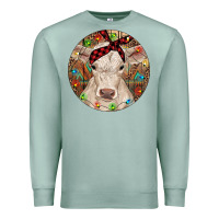 Seafoam Christmas Charolais Calf Baby Cow Premium Sweatshirt - RanaPortraitStore