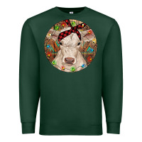 Sports Green Christmas Charolais Calf Baby Cow Premium Sweatshirt - RanaPortraitStore