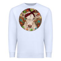 White Christmas Charolais Calf Baby Cow Premium Sweatshirt - RanaPortraitStore