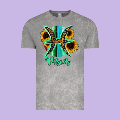Pisces Zodiac Sign Sunflower Leopard Serape Vintage Tee Designed By Ranaportraitstore
