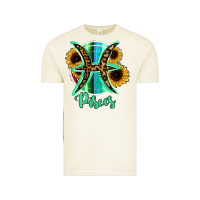 Vintage Arctic Pisces Zodiac Sign Sunflower Leopard Serape Vintage Tee - RanaPortraitStore