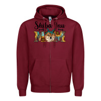Burgundy western shiba inu mom Zipper Hoodie - RanaPortraitStore