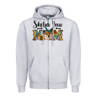 Heather Grey western shiba inu mom Zipper Hoodie - RanaPortraitStore