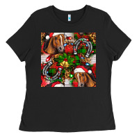 Black christmas horse leopard Ladies Tee - FaDigitalArtStudio