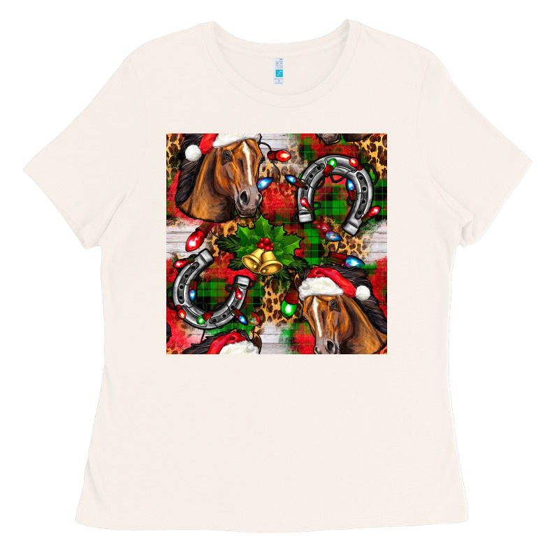 Christmas Horse Leopard Ladies Tee by FaDigitalArtStudio | Teevron