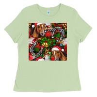 Matcha christmas horse leopard Ladies Tee - FaDigitalArtStudio