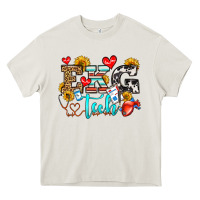 Cream ekg tech Heavy Core Tee - OliviaCreatesArt