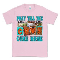 Bubblegum Pink pray till the cows come home olivia Classic Tee - OliviaCreatesArt