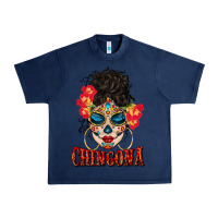 Navy chingona latina bun mama Urban Heavy Tee - BundleAndBundleShop